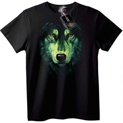 NOONEBRAND Тениска Светещо Вълче Лице - 7XL, Black