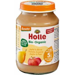 Holle Био плодово пюре Holle - Ябълка и круша, 190 g (BB210534) - ozone