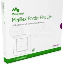 Mepilex Border Flex Lite 15 x 15 cm samolepivé krytie na rany, silikónové 5 ks