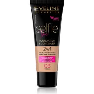 Eveline Cosmetics Selfie Time грим и коректор 2 в 1 цвят 03 Vanilla 30ml