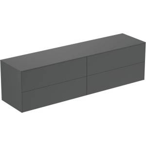Ideal Standard Atelier Conca стенен шкаф за монтаж в антрацит мат с 4 чекмеджета и плот 200 см (T4326Y2)