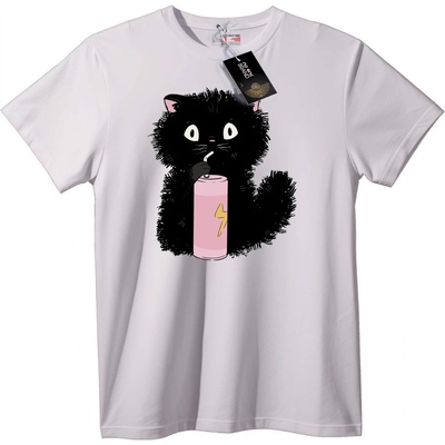 NOONEBRAND Тениска Черна котка с розова енергия - 5XL, Black