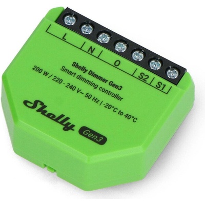 Shelly Dimmer Gen3 - Chytrý WiFi stmívač světel - Aplikace pro Android/iOS