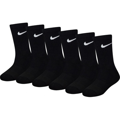 Nike Детски чорапи Nike 6Pk Dri-Fit Crew Sock Childs - Black
