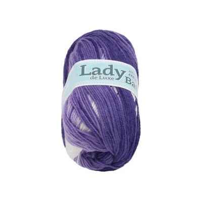 Lady de Luxe BATIK 100g - 612 bílá, fialová