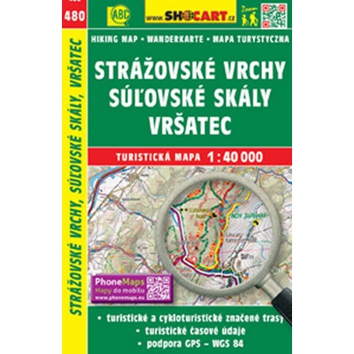 Strážovské vrchy, Suľovské skály, Vršatec 1:40T/480 Turistická mapa SHOCart