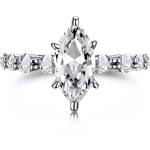 Silenti Jewelry Сребърен пръстен "Маркиз" - 8 - 57мм (18.1мм диам. )