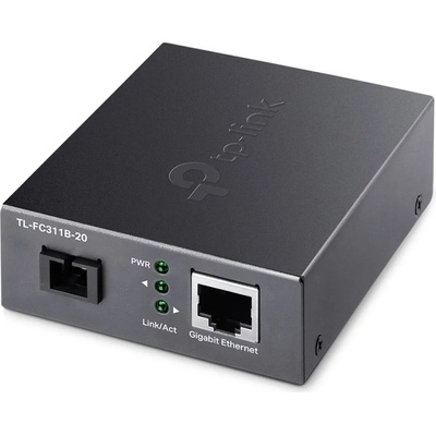 TP-Link Медиа конвертор TP-Link TL-FC311B-20, 10/100M/1000Mbps WDM Media Converter, 1x 10/100/1000 Mbps RJ45 Port (Auto MDI/MDIX), 1x Gigabit SC Fiber Port (TL-FC311B-20)