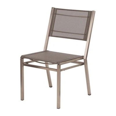 Barlow Tyrie Nerezová stohovatelná jídelní židle Equinox, 51 x 61 x 85 cm, rám nerez, výplet textilen charcoal