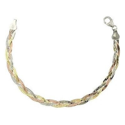 INFINITYSILVER Stříbrný náramek CHB tříbarevný třípramenný C16010433C20