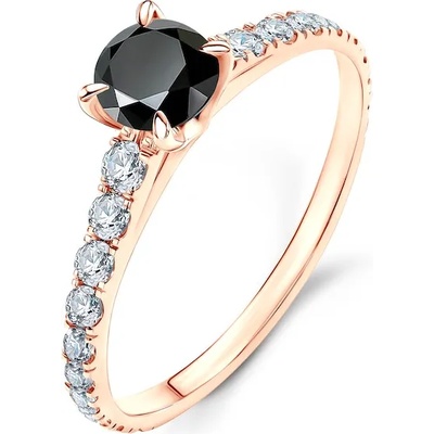 SAVICKI Годежен пръстен Share Your Love: розово злато, черен диамант