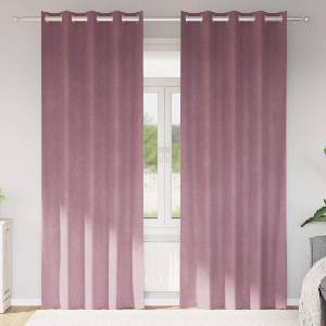 Pure Line Home Кадифени завеси в цвят античнорозово с метални халки, 2 бр. , 140 x 225 см