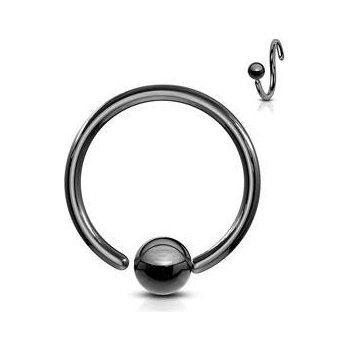 Šperky4U piercing kruh kulička K1002K-08103 černý