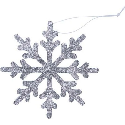DECOLED Vianočná ozdoba snehová vločka IV, priemer 15 cm, strieborná, preglejka, vonkajšia