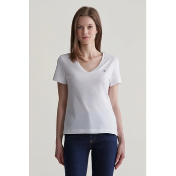 Gant REG SHIELD SS V NECK T SHIRT WHITE