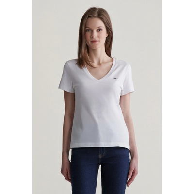 Gant REG SHIELD SS V NECK T SHIRT WHITE