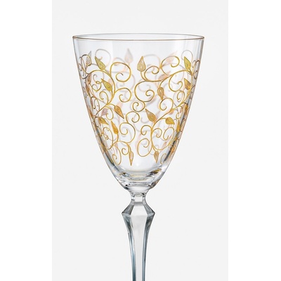 bet Crystalex Sklenice na bílé i červené víno Elisah Leaves Gold 6 x 350 ml