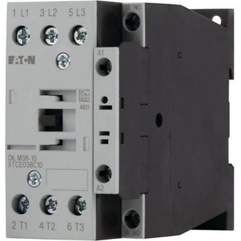 Eaton Контактор EATON DILM38-10(220V50HZ, 240V60HZ), 112427 - 3 полюса, 380 V 400 V 18, 5 kW, 1 N/O, 220 V 50 Hz, 240 V 60 Hz, AC работа, Винтови клеми (112427)