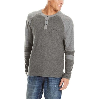 Bench tričko Henley Waffle Jersey Dark Grey Marl Winter
