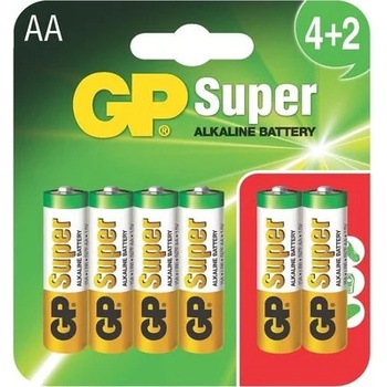 GP Batteries Алкална батерия gp super lr6 aa / 4+2 бр. в опаковка 1.5v (gp-ba-15a21-sbv6)