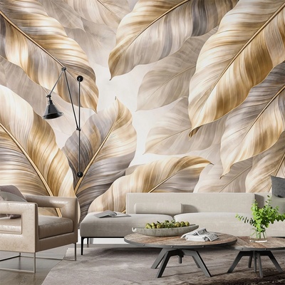 Art Gift Decor Фототапет за хол със златни елементи