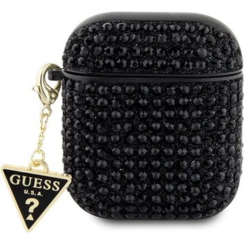 Guess AirPods 1/2 cover black Rhinestone Triangle Charm (GUA2HDGTPK)