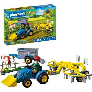 PLAYMOBIL | Country | Small Tractor with Hay Rake | Tractor Set with Rake, Cow, Trailer & Accessories | For children aged 4 and up | 72163 - boombuy