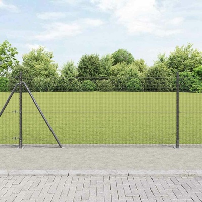 vidaXL Svařovaná drátěná plotina s betonovou základnou 50 x 1 m Šedá