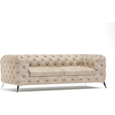 Бежов кадифен диван 225 cm Chelsea - Ropez (Chelsea Sofa 2,5os. Primo 8808 Srebrne)