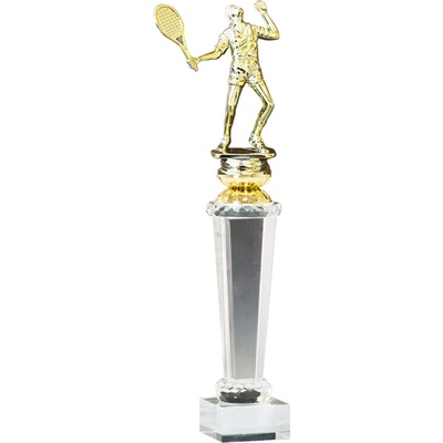 Trofej tenista podstavec skleněný