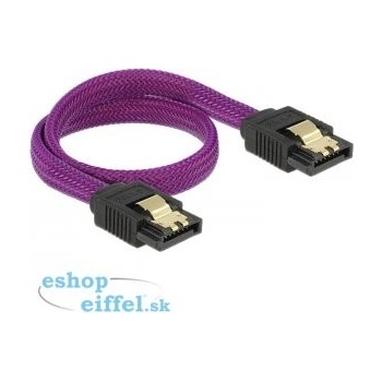 DELOCK SATA cable 6 Gb/s 30 cm straight / straight metal purple Premium