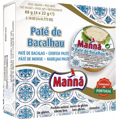 Manná Paštéta z portugalskej tresky Bacalhau bezlepková 4 x 22 g