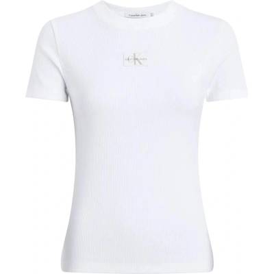 Calvin klein jeans Бебешка тениска Calvin Klein Jeans Label Rib Baby short sleeve T-shirt - White