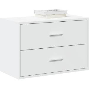 vidaXL Шкаф с 2 чекмеджета, бели, 60x31x40 см, инженерно дърво (858821)