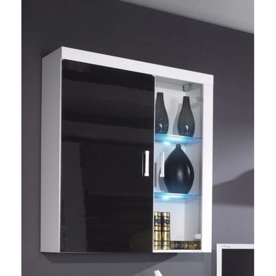 Cama Vitrína SAMBA 4 závěsná Provedení: Bílo/černý lesk