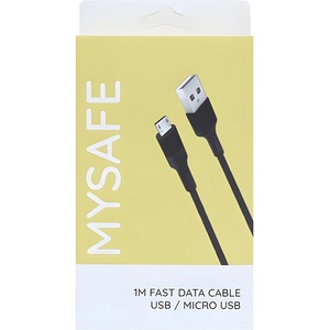 HARAHU MySafe кабел - 1м - MicroUSB - Черен KP25592