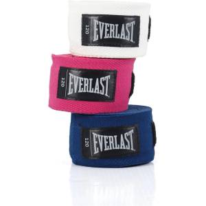 Everlast 120 inch 3 Pack of Handwraps - Red/Blk/Nat