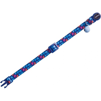 Nobby obojek pro kočky Heart Dark s rolničkou 18 - 30 x 1 cm