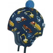 Dráče chlapčenská zimná čiapka Dráča Polárka 36 ​​modrá stavebné stroje