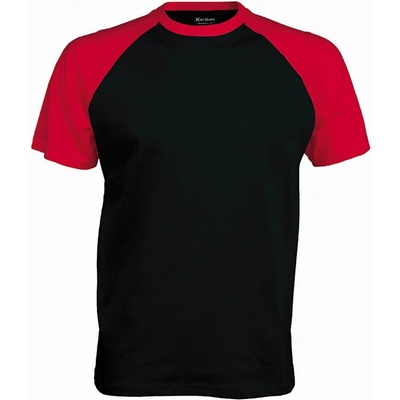 Kariban Vintage Base Ball K330 pánske tričko black/red