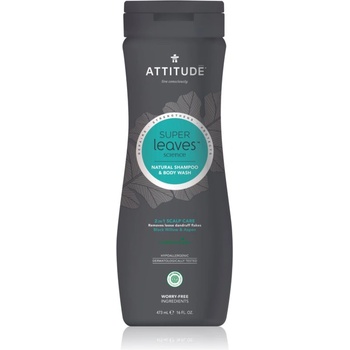 ATTITUDE Super Leaves Scalp Care Black Willow & Aspen душ гел и шампоан 2 в 1 за мъже 473ml