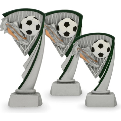 Trofej fotbal kopačka + míč výška 14,5 cm vícebarevná