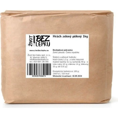 Život bez lepku Hrách zelený půlený 1 kg