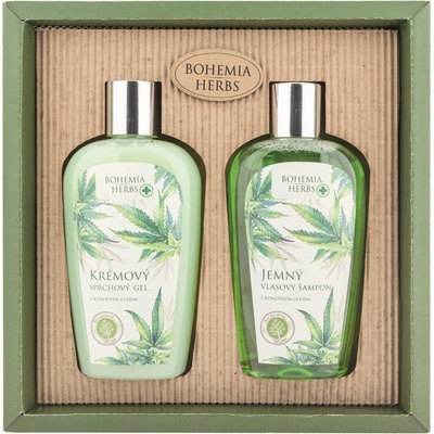 Bohemia Herbs Cannabis Konopný olej sprchový gél 250 ml + vlasový šampón 250 ml darčeková sada