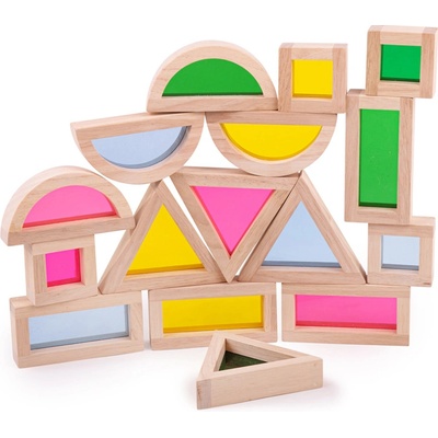 Bigjigs Toys barevné tvary senzorické přírodní