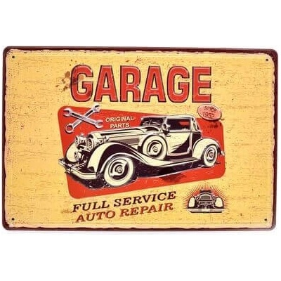 Ceduľa Garage Vintage style 30cm x 20cm Plechová tabuľa