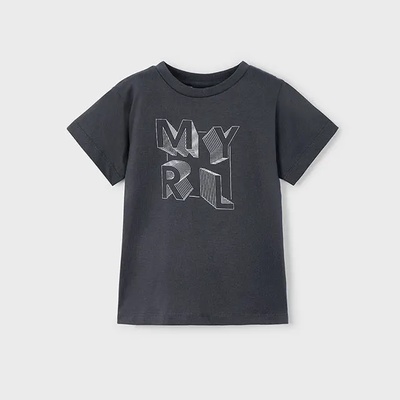 MAYORAL Тениска къс ръкав basic тъмно сив цвят за мини момче Майорал