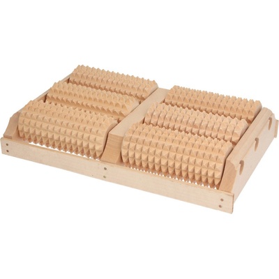 Dřevotéka Dřevěný masážní strojek na chodidla 3 řady 28x19 cm