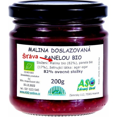 ASO - Zdravý život Malina doslazovaná panelou bio premium 200g