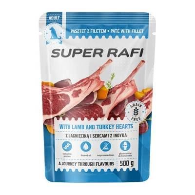 Super Rafi s jahňacím mäsom a srdcami z moriaka 500 g